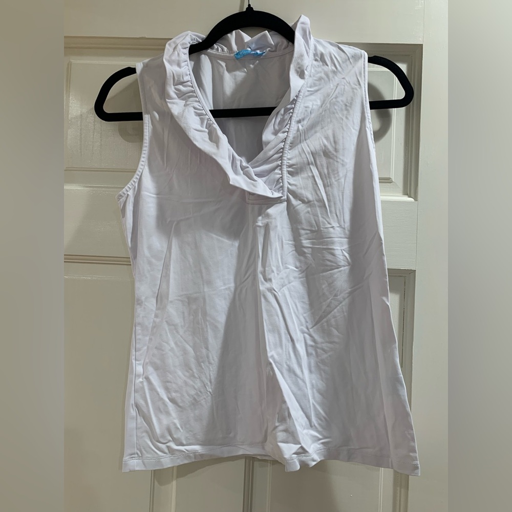 J McLaughlin Durham Sleeveless Ruffle Top